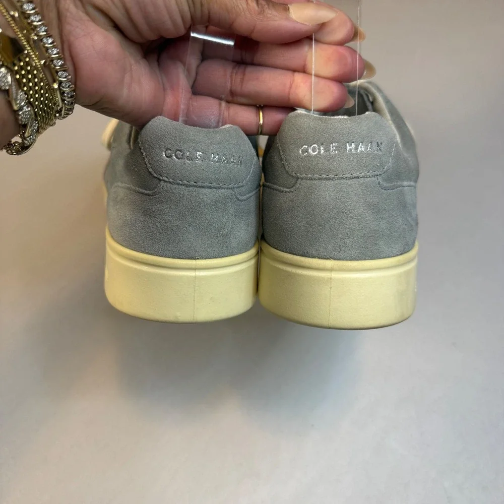 Cole Haan Grand Pro Rally Court Men's 10M Gray Suede Casual Sneakers Shoes EUC